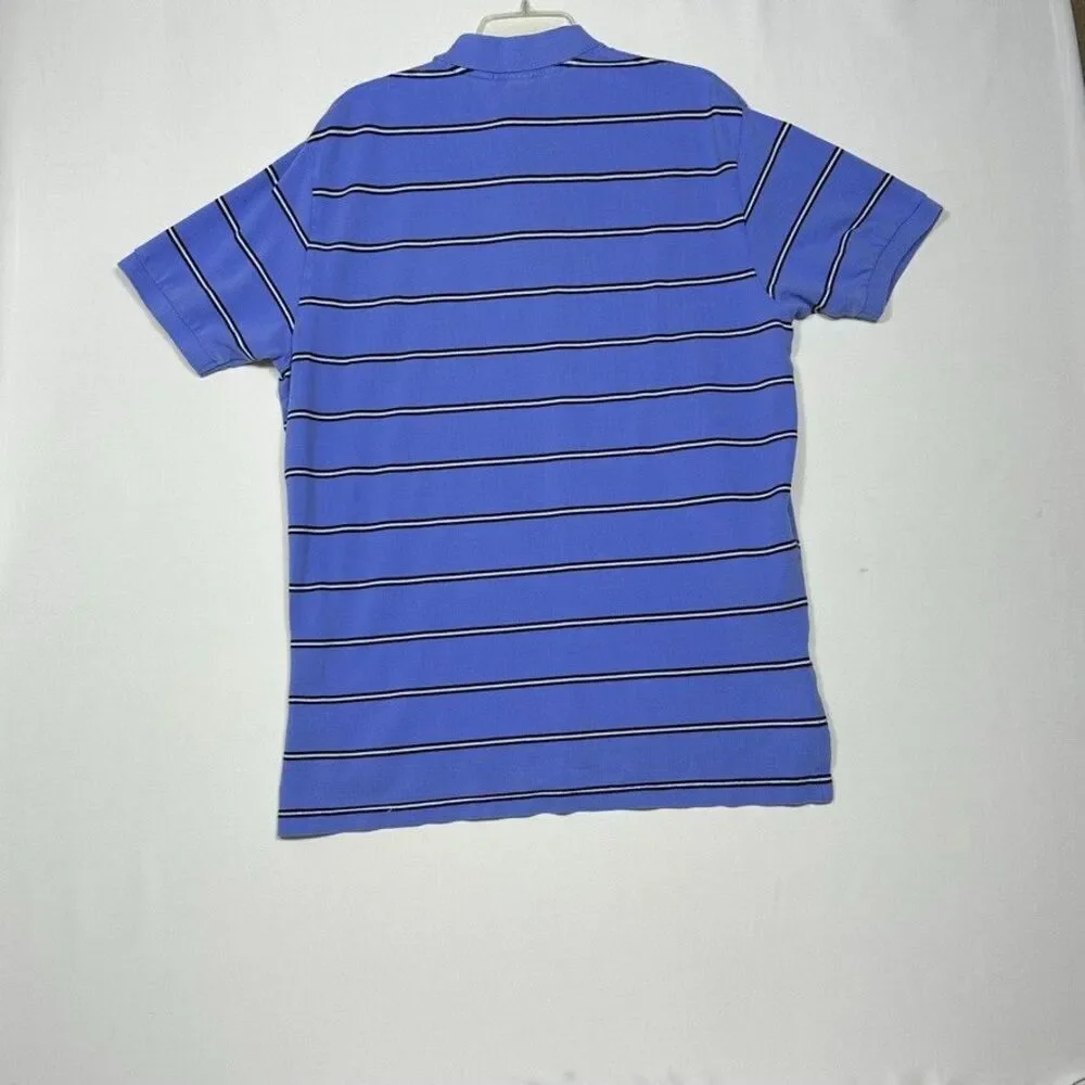 Polo Ralph Lauren Shirt Mens Size XL Blue Striped Short Sleeve Embroidered Logo